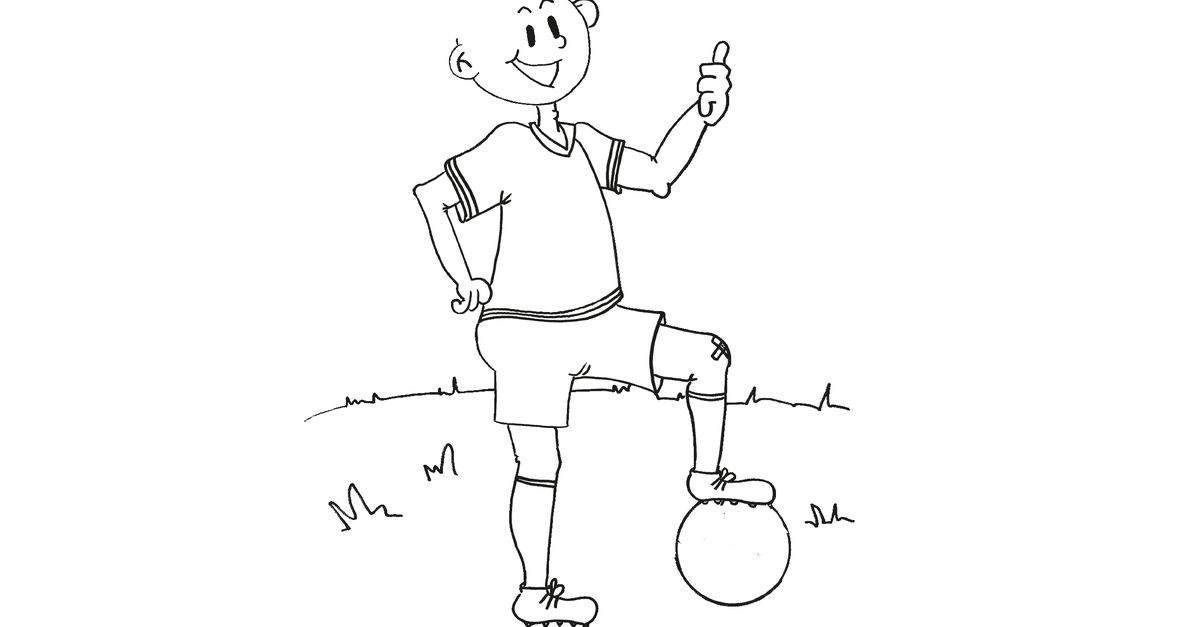 Ausmalbild «Fussballer» - MiBon