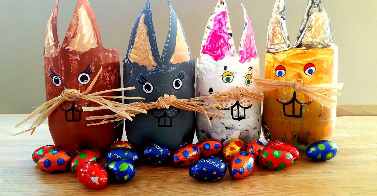 Upcycling-Osterhasen aus PET-Flaschen