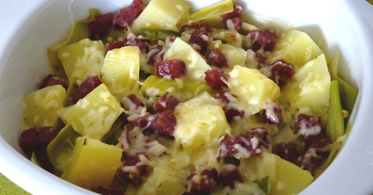 Lauchkartoffeln mit Landjäger - MiBon