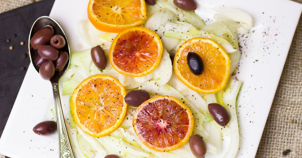 Fenchel-Salat mit Orangen und Oliven - MiBon