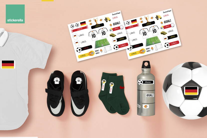 Zoom: Mit diesen Fussballstickern könnt ihr alle eure  Lieblingssachen wie Kleidung, Rucksack, Trinkflasche und vieles mehr mit den «Fan»-tastischen Fanstickern bekleben und zeigen, für welche Mannschaft euer Fussball-Herz schlägt.