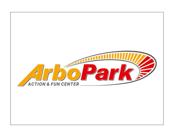 Logo von ArboPark mit rotem und gelbem Schriftzug sowie einem dynamischen Bogen in Rot und Gelb.