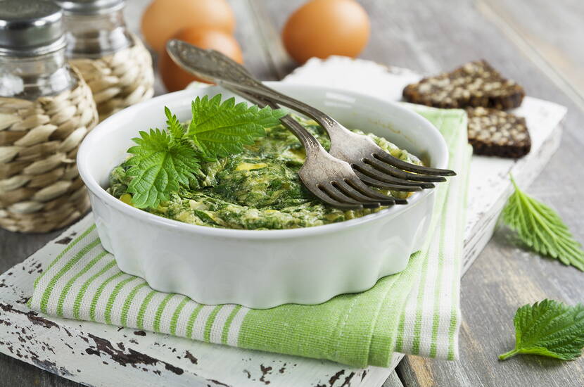 Omelette soffice all'ortica – colazione o cena salutare con pianta selvatica ricca di vitamine